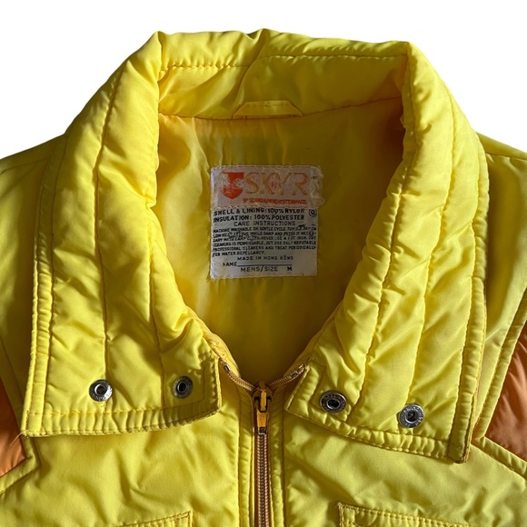Vintage SKYR Mens Size Medium Yellow Ski Jacket Made In Hong Kong As Is Rare - Picture 6 of 16